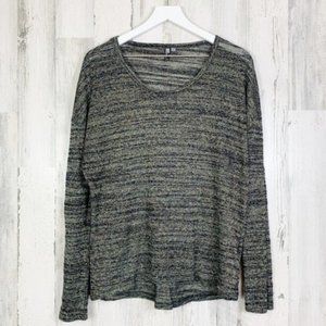 Kut from the Kloth Metallic Drop Sleeve Sheer Sweater Top